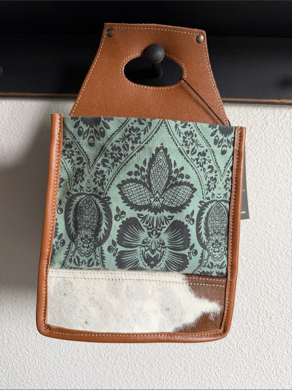 Cowhide Myra Bag Beer/Drink Caddy Bag 6 Pack Canvas Tote Western Festival Party